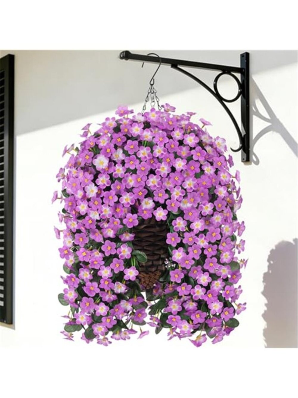Artificial Hanging Flower Basket Silk Orchid Outdoor Porch Patio Garden Decor